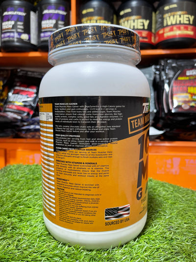 🧡 Team Muscles 100% Mass Gainer – 4lbs | Chocolate Flavour 🍫