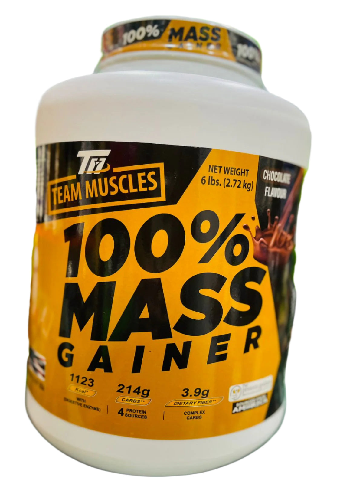 🏆 Team Muscles – 100% Mass Gainer Chocolate 6 lbs (2.72 kg)