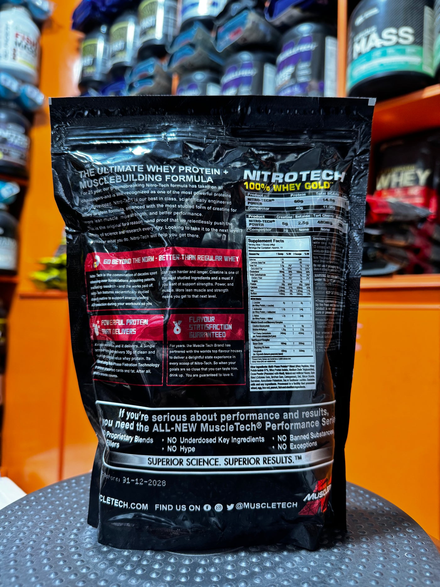 Muscletech NitroTech 100% Whey Gold – Double Rich Chocolate (2.03 lbs | 921g | 29 Servings)