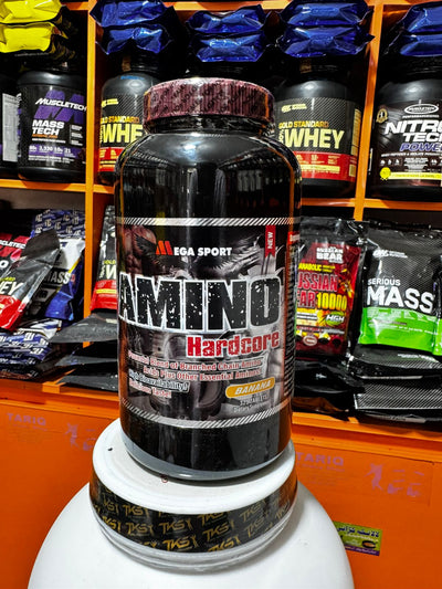 MEGA SPORT Amino Hardcore – Advanced BCAA & Essential Amino Formula (Banana Flavor, 324 Tablets)