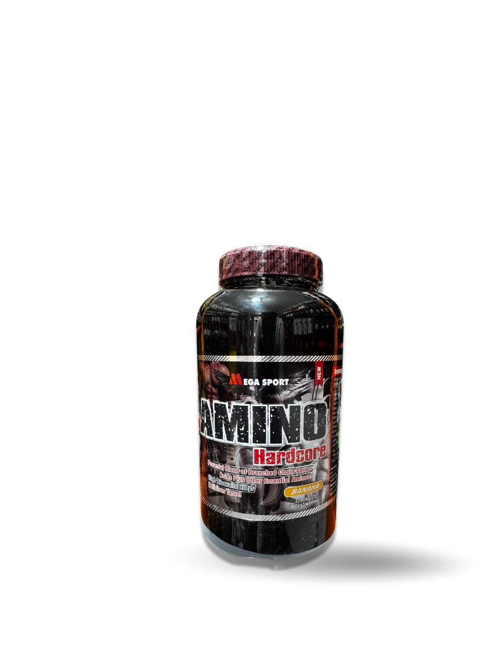 MEGA SPORT Amino Hardcore – Advanced BCAA & Essential Amino Formula (Banana Flavor, 324 Tablets)