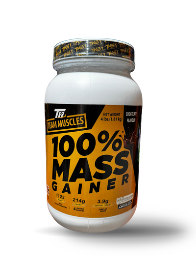 🧡 Team Muscles 100% Mass Gainer – 4lbs | Chocolate Flavour 🍫